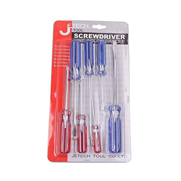 JETECH SCREW DRIVER LINE COLOUR HANDLE 7PCS SET