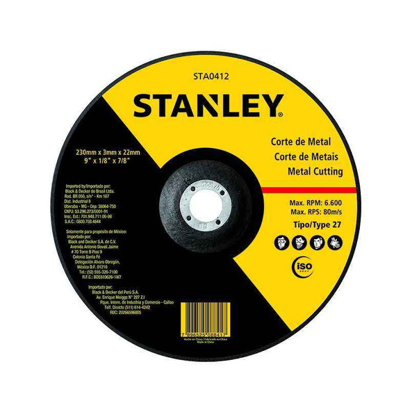 STANLEY METAL CUTTING DISC 4.1/2'' 8061