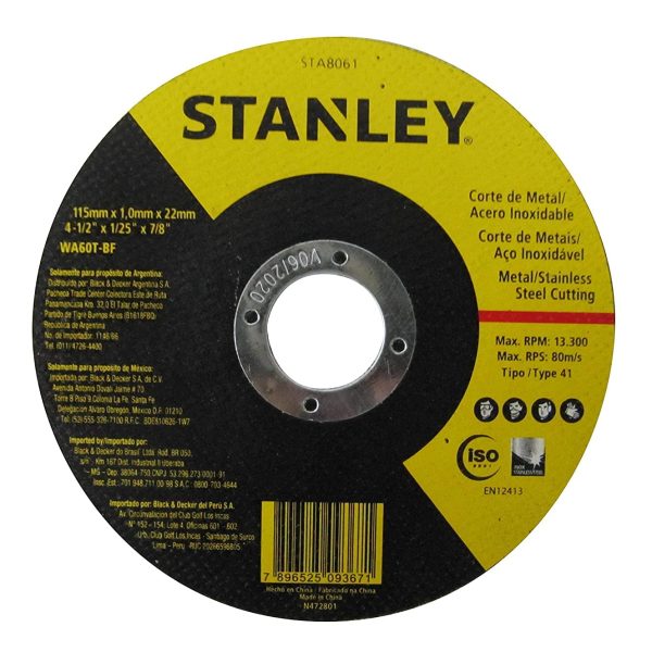 STANLEY METAL CUTTING DISC 4'' 8060