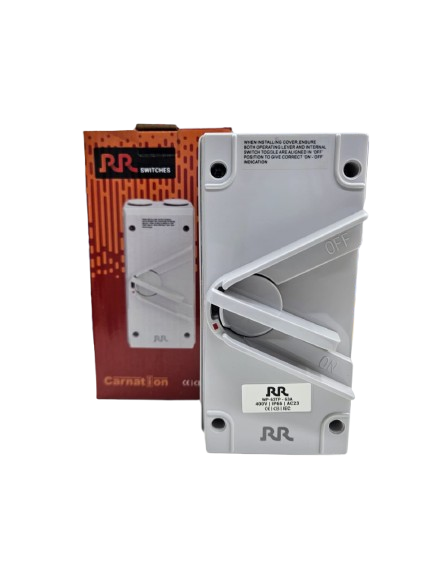 RR WEATHERPROOF ISOLATOR 63A TRIPLE POLE WP-63TP