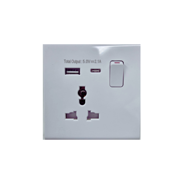 RR 13A MULTIWAY SINGLE SOCKET USB WITH A+USB (C TYPE)